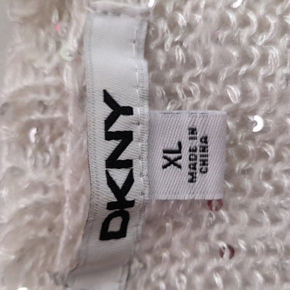 DNKY Knit White Sparkly Sweater Jacket - Picture 3 of 4